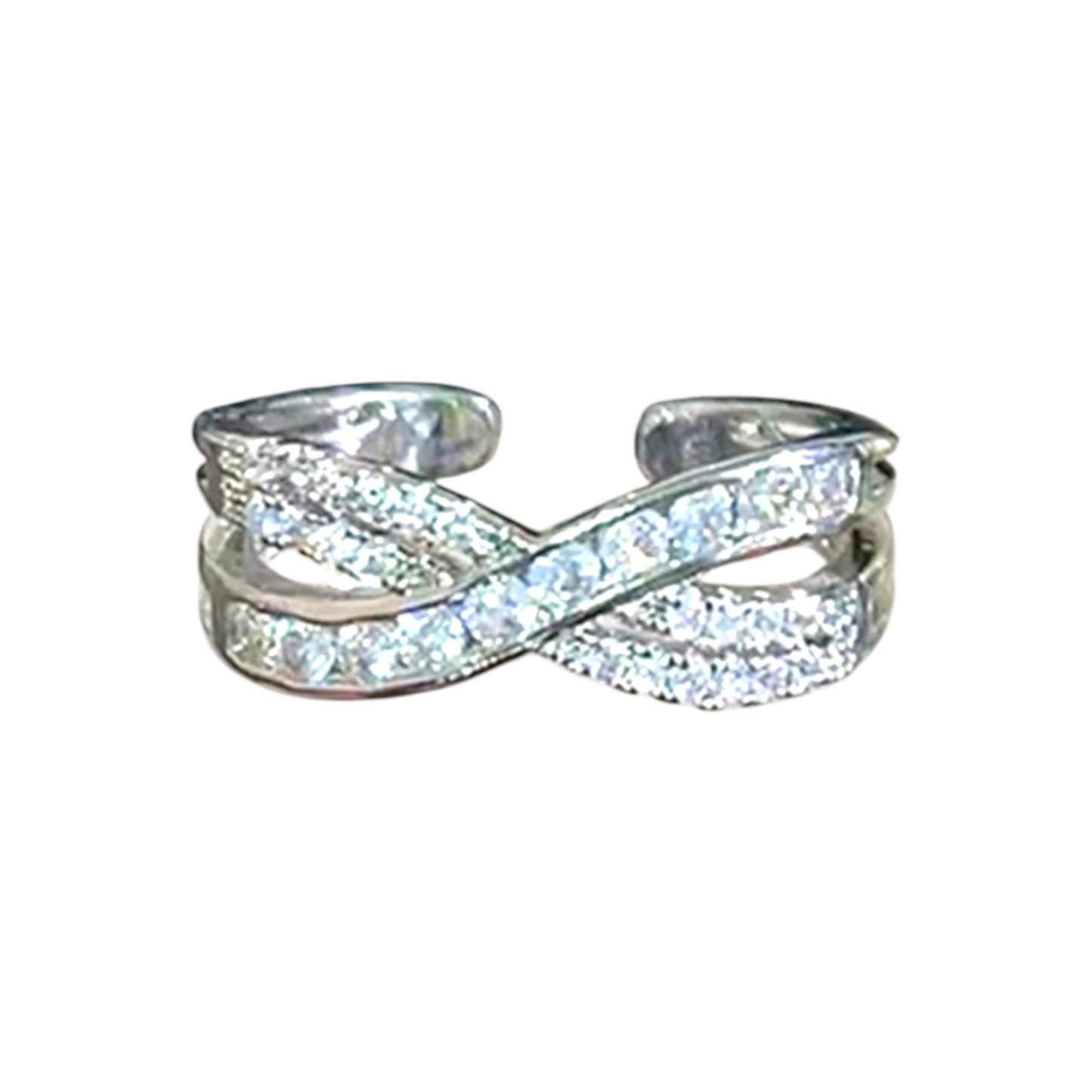 Anello Intreccio Strass