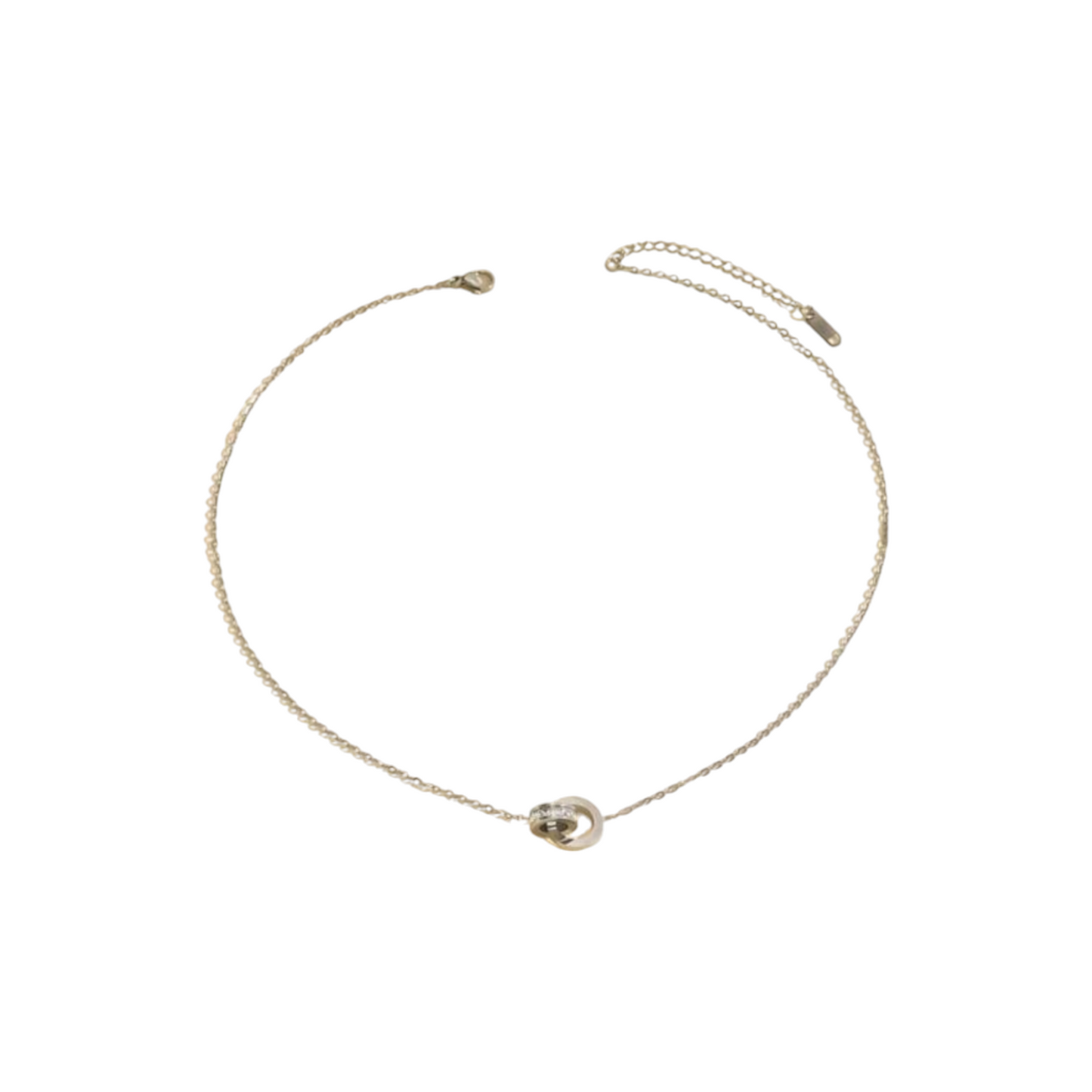 Collana Doppio Anellino Strass