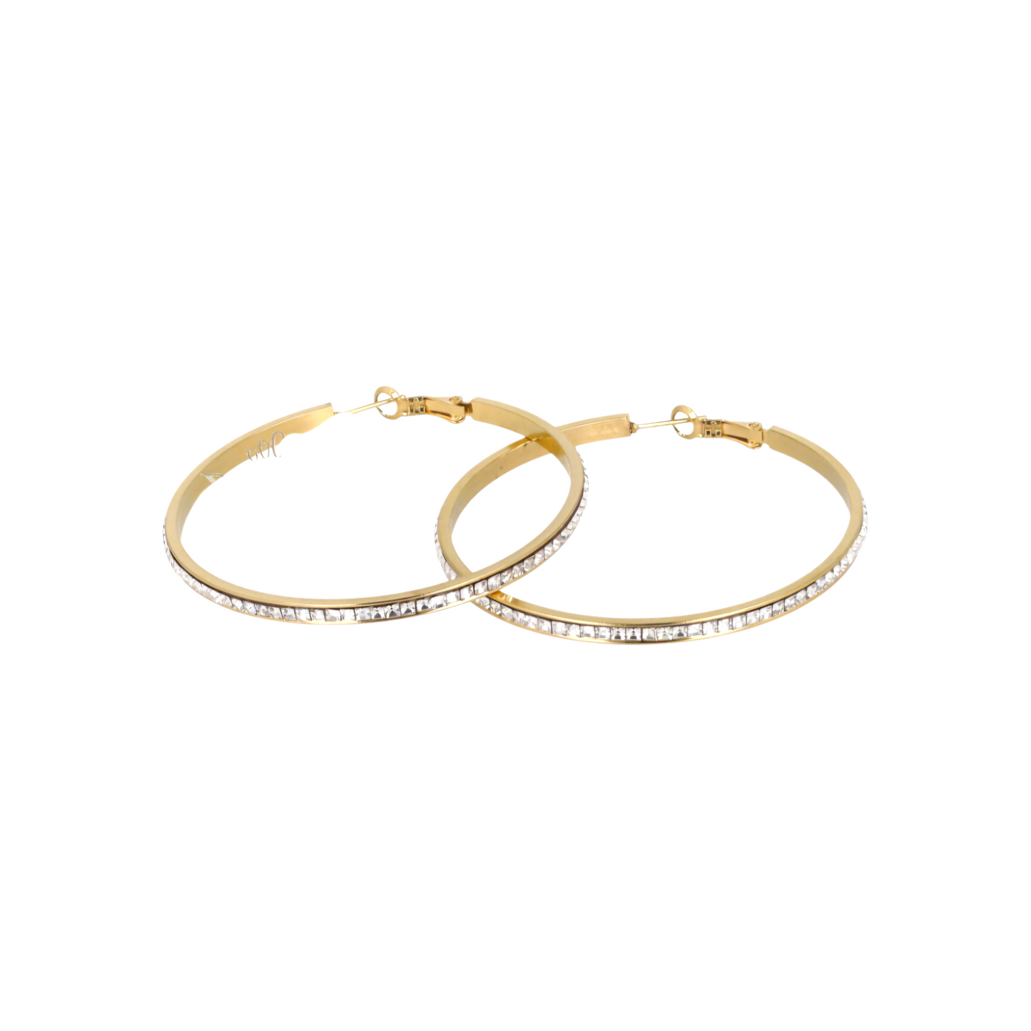 Orecchini Cerchio Grandi con Strass