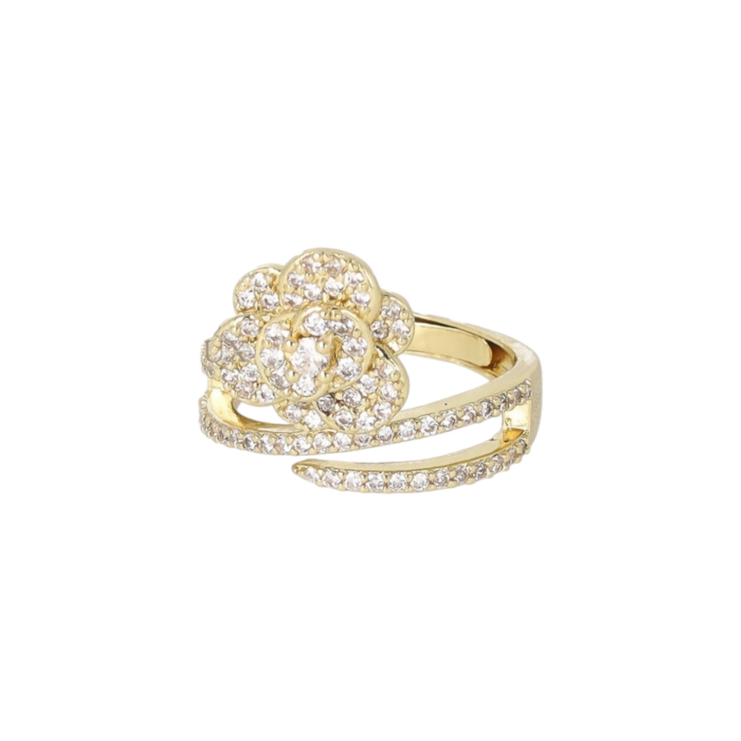Anello Fiore Strass