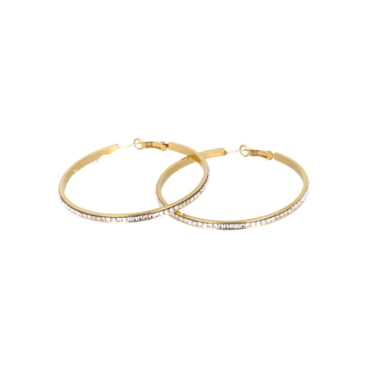 Orecchini Cerchio Grandi con Strass