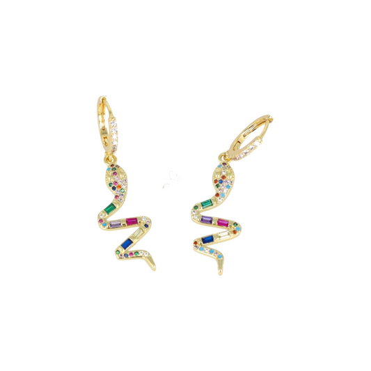 Orecchini Cobra Strass Colorati