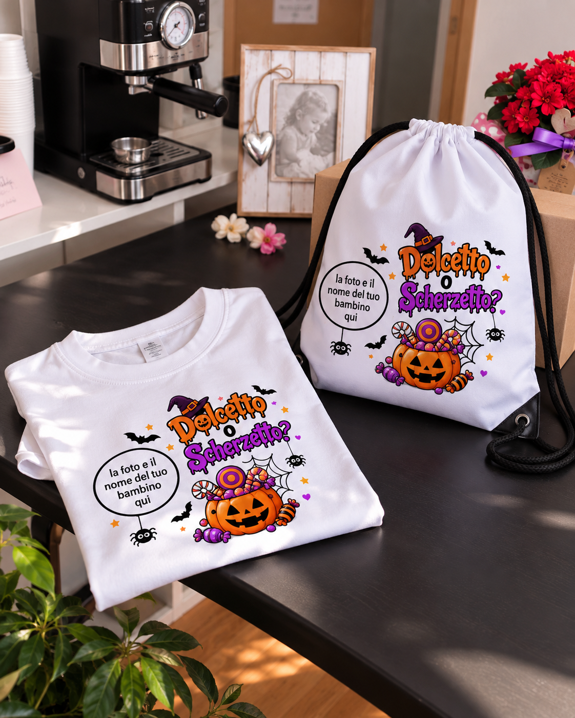 Kit Halloween Bambino (Maglietta + Zainetto) Personalizzato